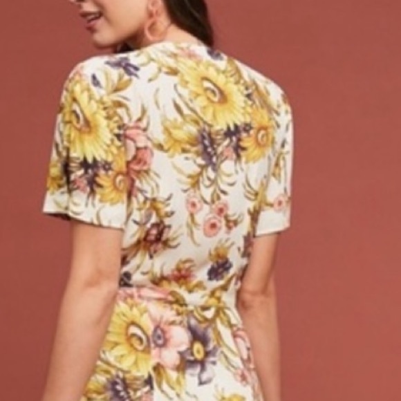 NWT Anthropologie Tiny sunflower wrap dress NWT! - Picture 12 of 13